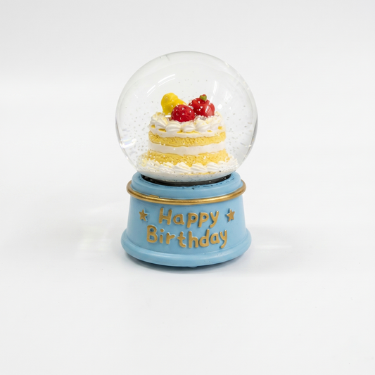 Celestial Serenade™ Birthday Cake &Bear Snow Globe with LED Light