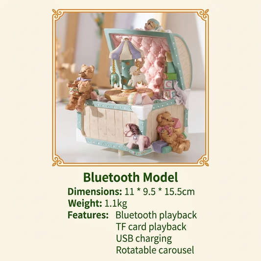 Celestial Serenade™ Carousel Clown Treasure Box Bluetooth Music Box