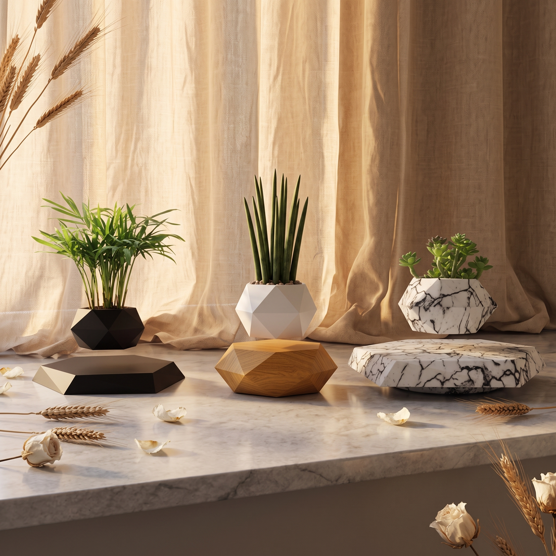 Magnetic Levitating Floating Planter | Futuristic Minimalist Home Decor Pot