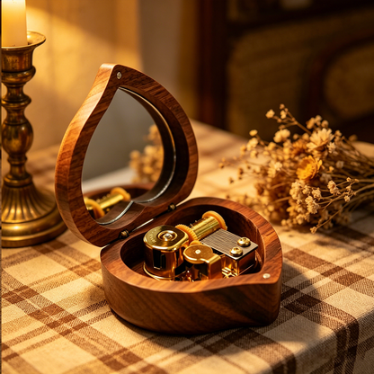 Celestial Serenade™ Heart-Shaped Wooden Music Box