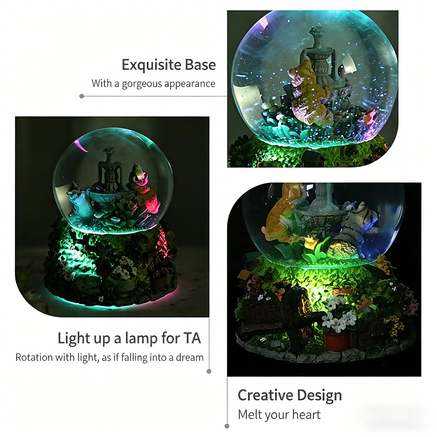 Celestial Serenade™ Kitten Garden Snow Globe Music Box