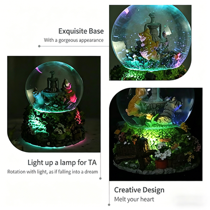 Celestial Serenade™ Kitten Garden Snow Globe Music Box