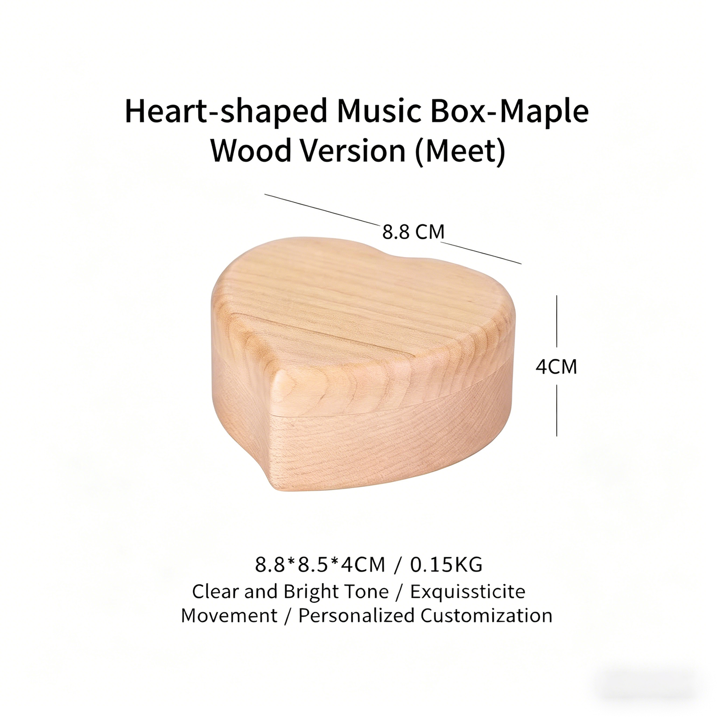 Celestial Serenade™ Heart-Shaped Wooden Music Box