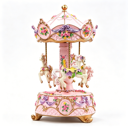 Celestial Serenade™ Rotating Carousel Music Box with LED Lights