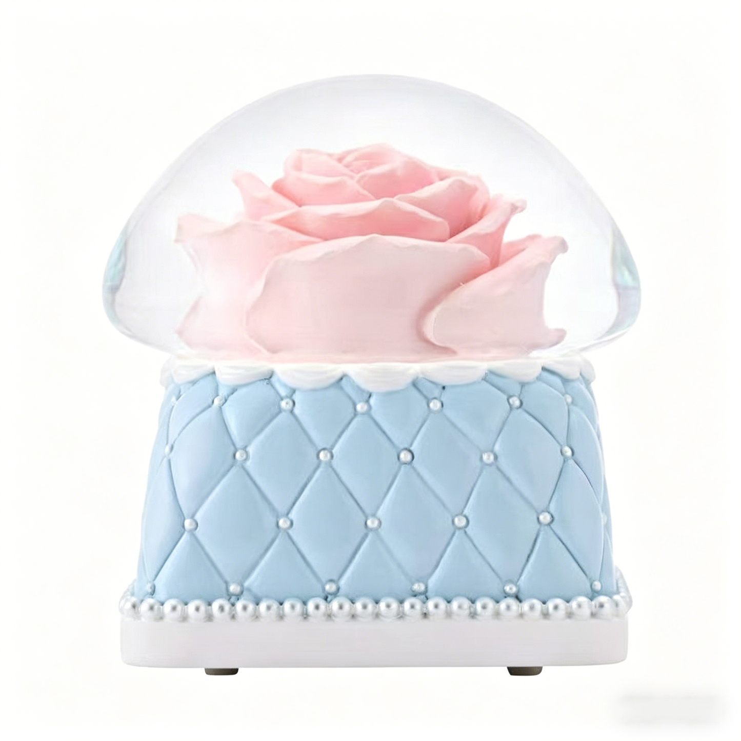 Celestial Serenade™ | Pink Rose Snow Globe Music Box | Wind Up Musical Box