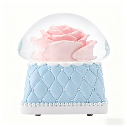 Celestial Serenade™ | Pink Rose Snow Globe Music Box | Wind Up Musical Box
