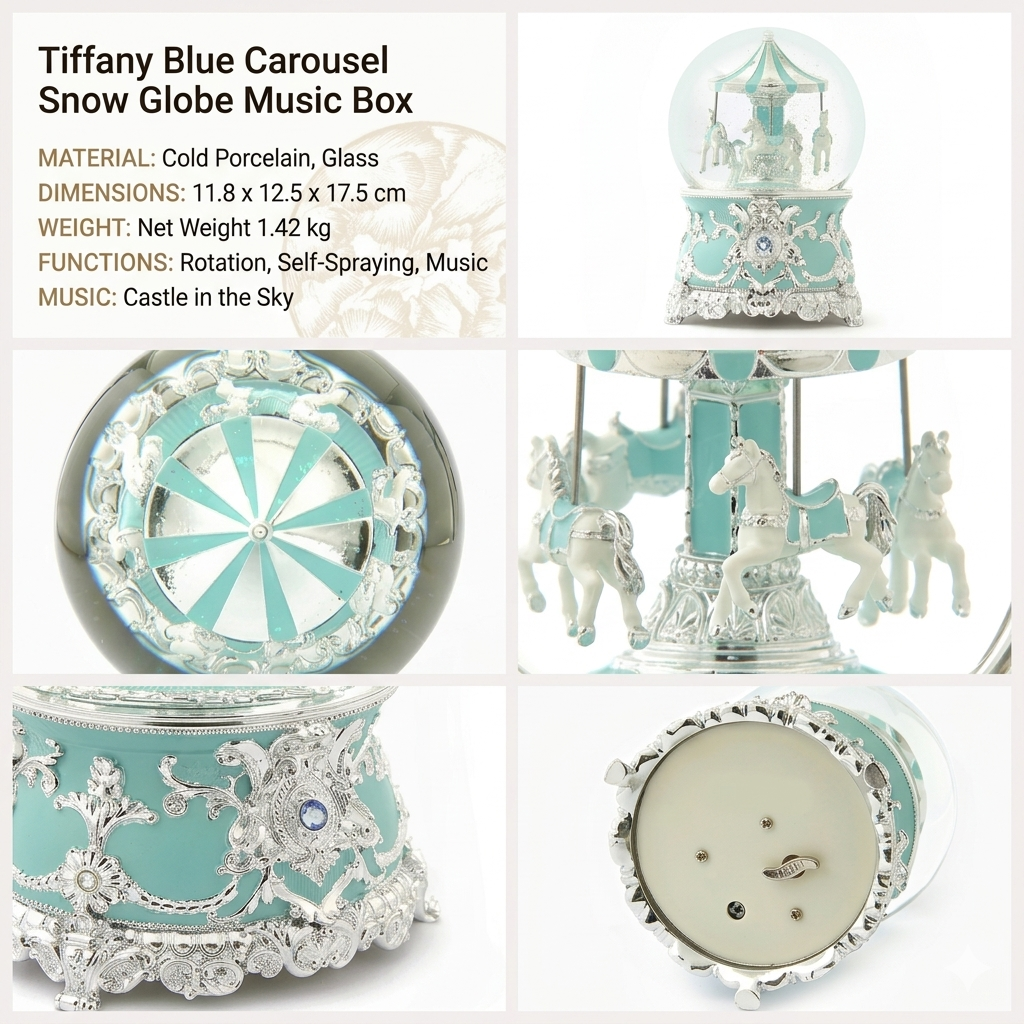 Celestial Serenade™ Multi-Color Carousel Snow Globe Music Box Collection