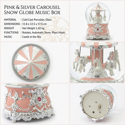 Celestial Serenade™ Multi-Color Carousel Snow Globe Music Box Collection