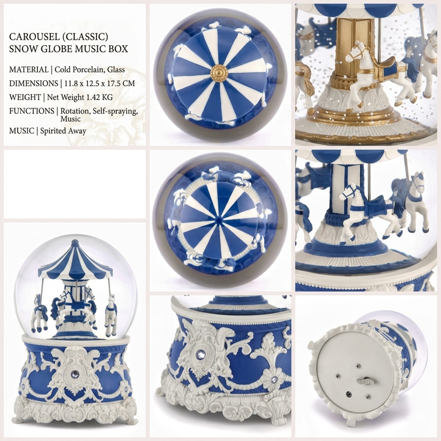 Celestial Serenade™ Carousel Snow Globe Music Box
