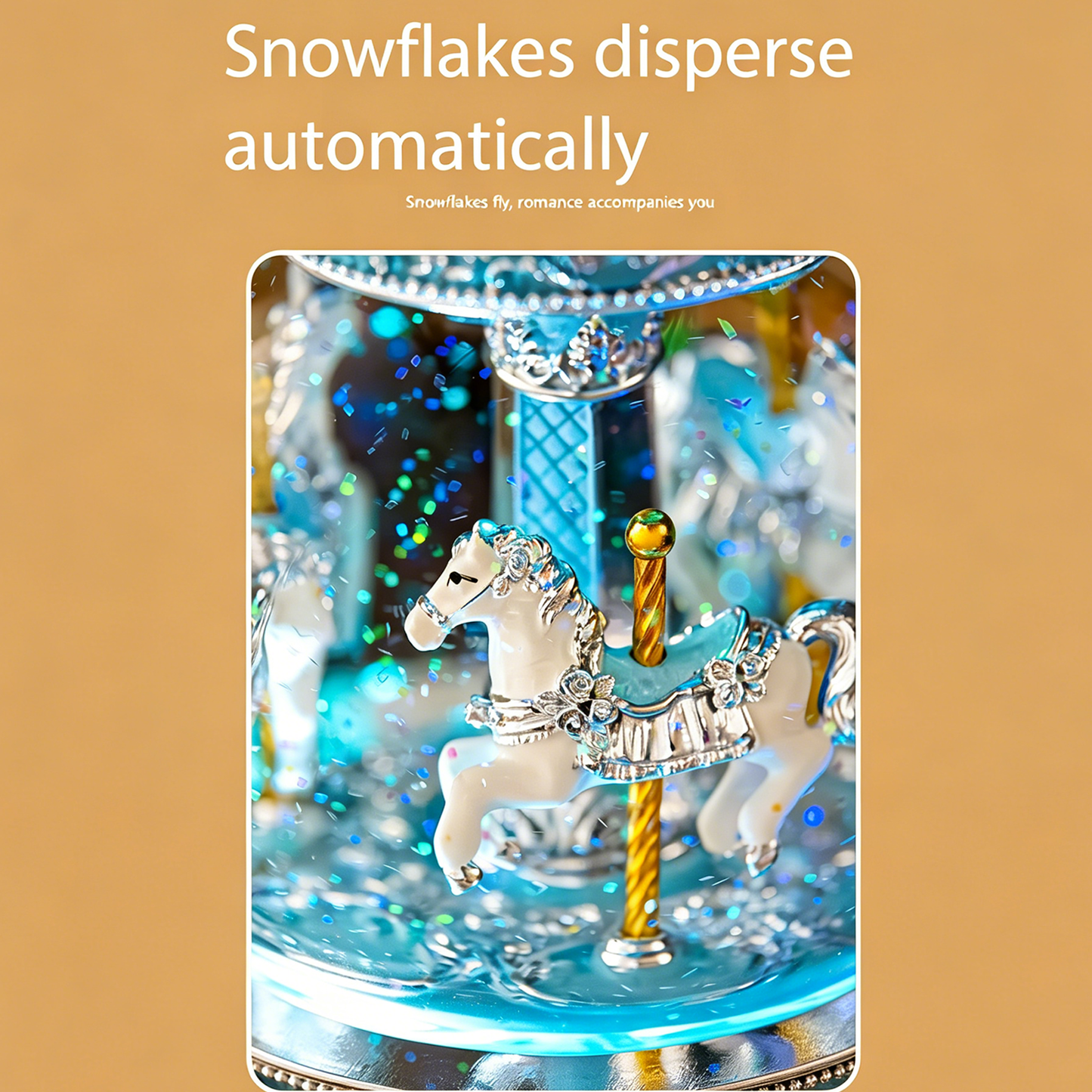 Celestial Serenade™ Bluetooth Carousel Snow Globe Music Box