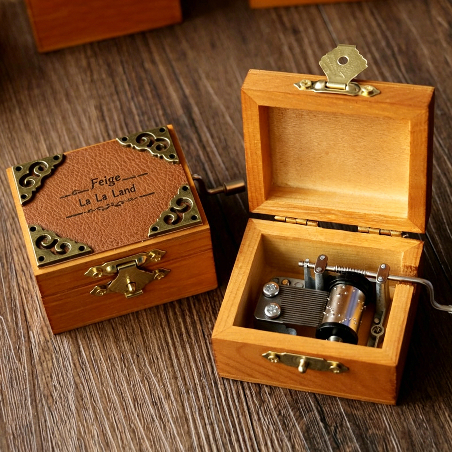 Celestial Serenade™ Vintage Hand-Crank Wooden Music Box