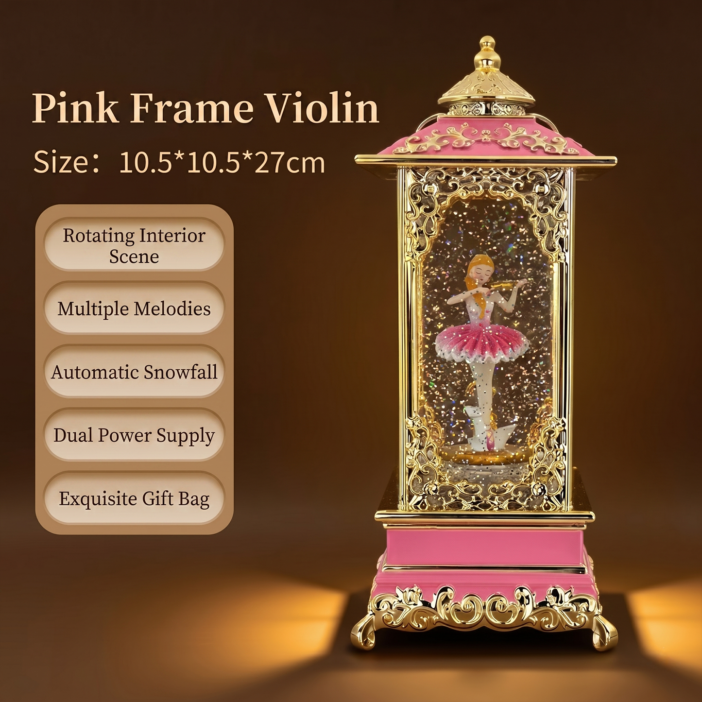 Celestial Serenade™ Rotating Snow Globe Lantern Music Box