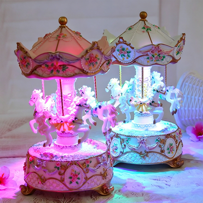 Celestial Serenade™ Rotating Carousel Music Box with LED Lights