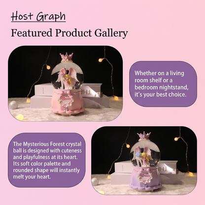 Celestial Serenade Angel &amp; Unicorn Snow Globe Music Box