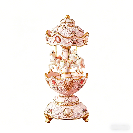 Celestial Serenade™ Pink Vintage Carousel Music Box