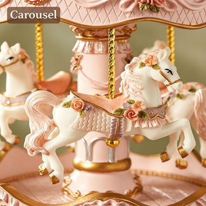 Celestial Serenade™ Pink Vintage Carousel Music Box