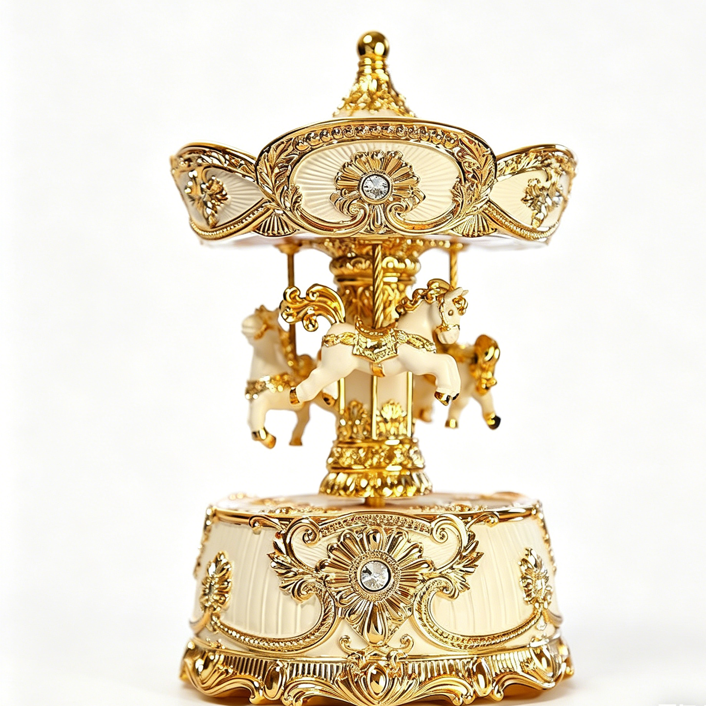 Celestial Serenade™ Gold Vintage Carousel Music Box