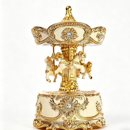 Celestial Serenade™ Gold Vintage Carousel Music Box