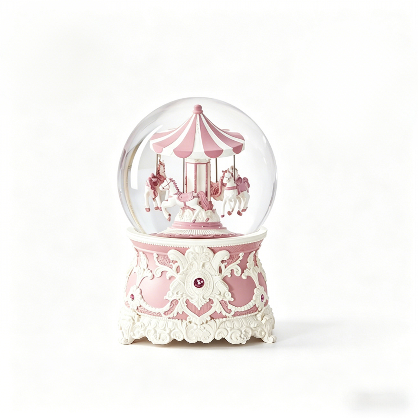 Celestial Serenade™ Pink Carousel Snow Globe Music Box