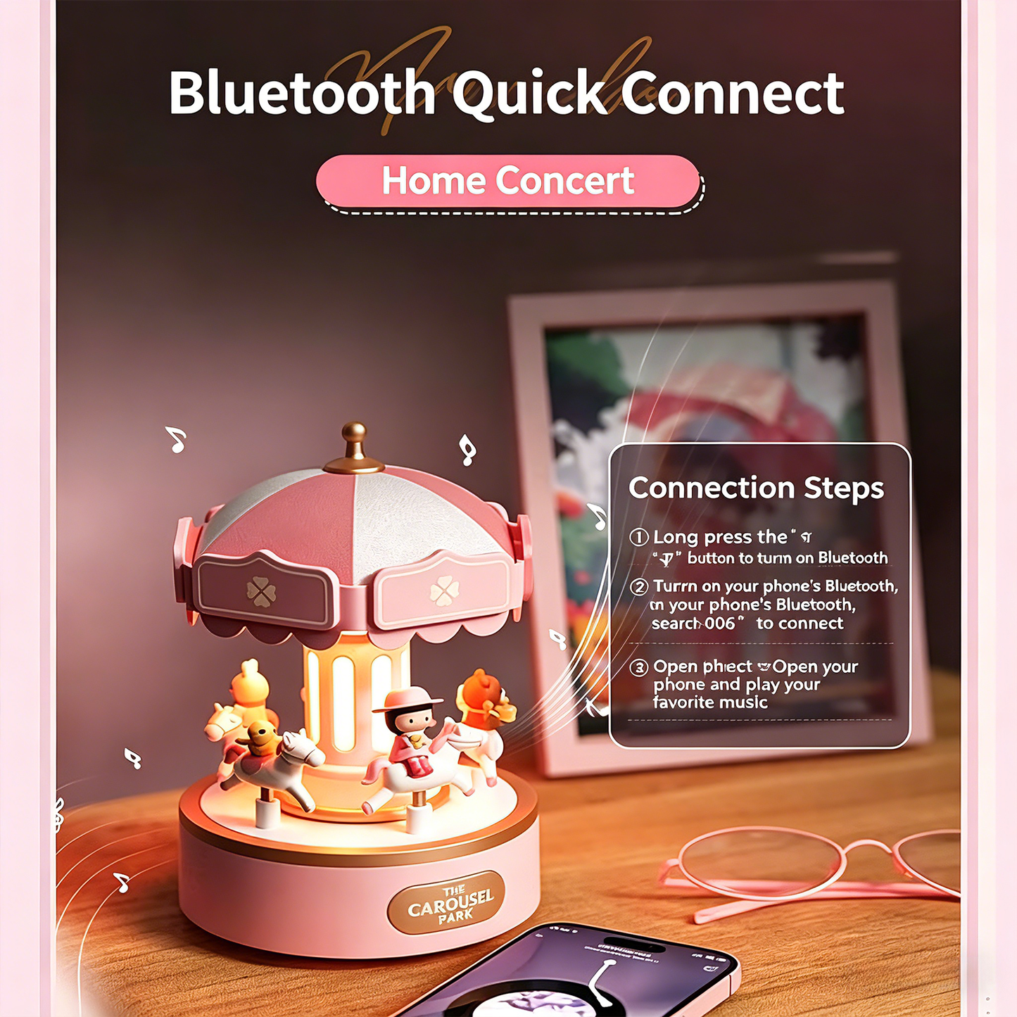 Celestial Serenade™ Carousel Bluetooth Music Box