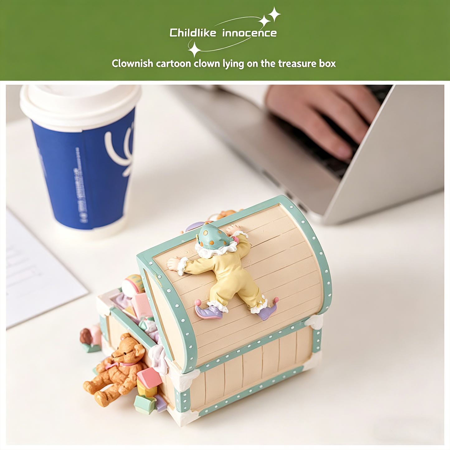 Celestial Serenade™ Carousel Clown Treasure Box Bluetooth Music Box