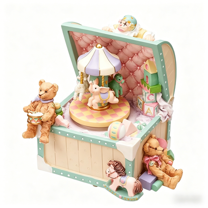 Celestial Serenade™ Carousel Clown Treasure Box Bluetooth Music Box