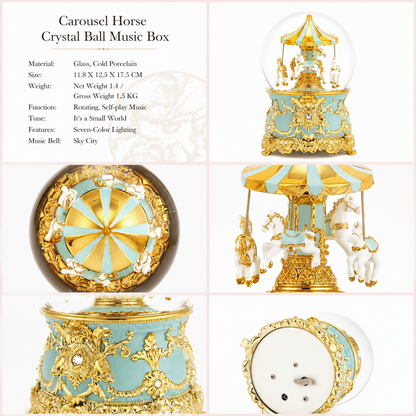 Celestial Serenade™ Multi-Color Carousel Snow Globe Music Box Collection