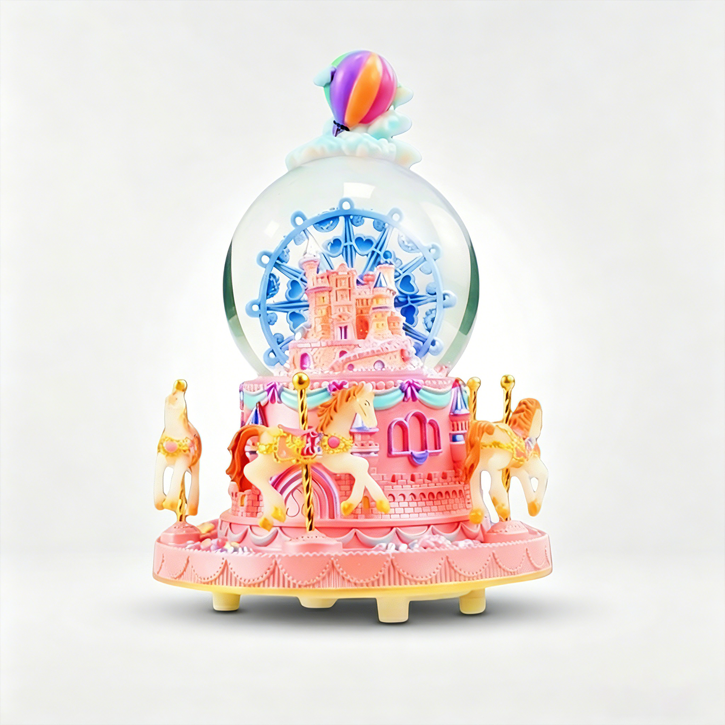 Celestial Serenade™ Bluetooth Castle Snow Globe Rotating Ferris Wheel Music Box