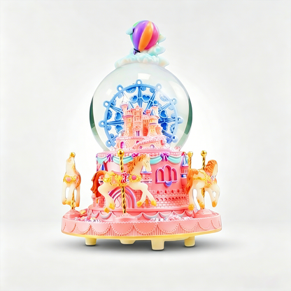 Celestial Serenade™ Bluetooth Castle Snow Globe Rotating Ferris Wheel Music Box