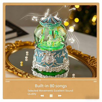 Celestial Serenade™ Bluetooth Carousel Snow Globe Music Box
