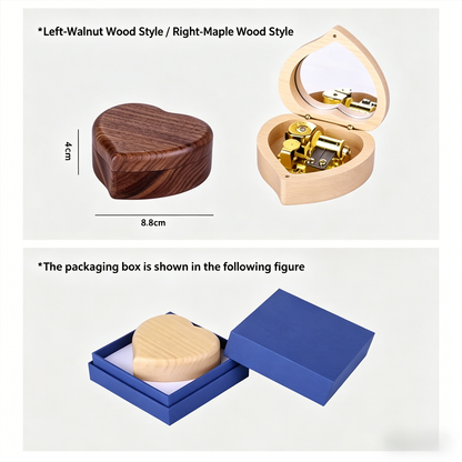 Celestial Serenade™ Heart-Shaped Wooden Music Box