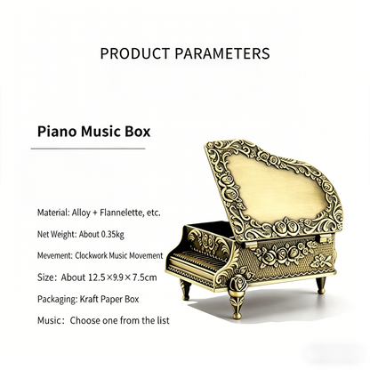Celestial Serenade™ | Vintage Miniature Grand Piano Music Box