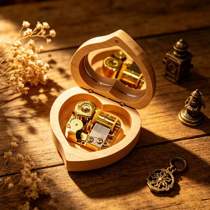 Celestial Serenade™ Heart-Shaped Wooden Music Box