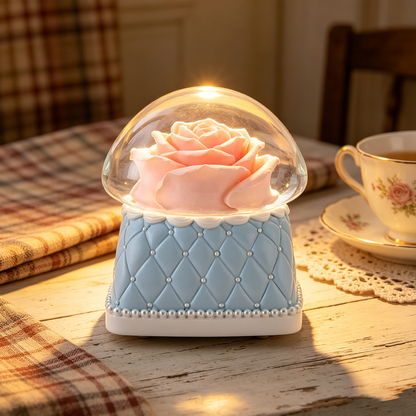 Celestial Serenade™ | Pink Rose Snow Globe Music Box | Wind Up Musical Box