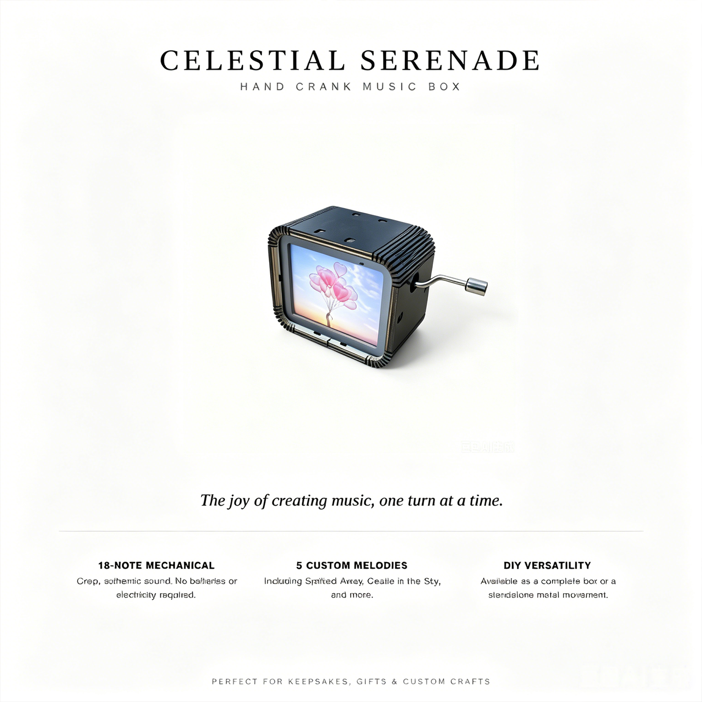 Celestial Serenade™ Hand Crank Music Box &Movement
