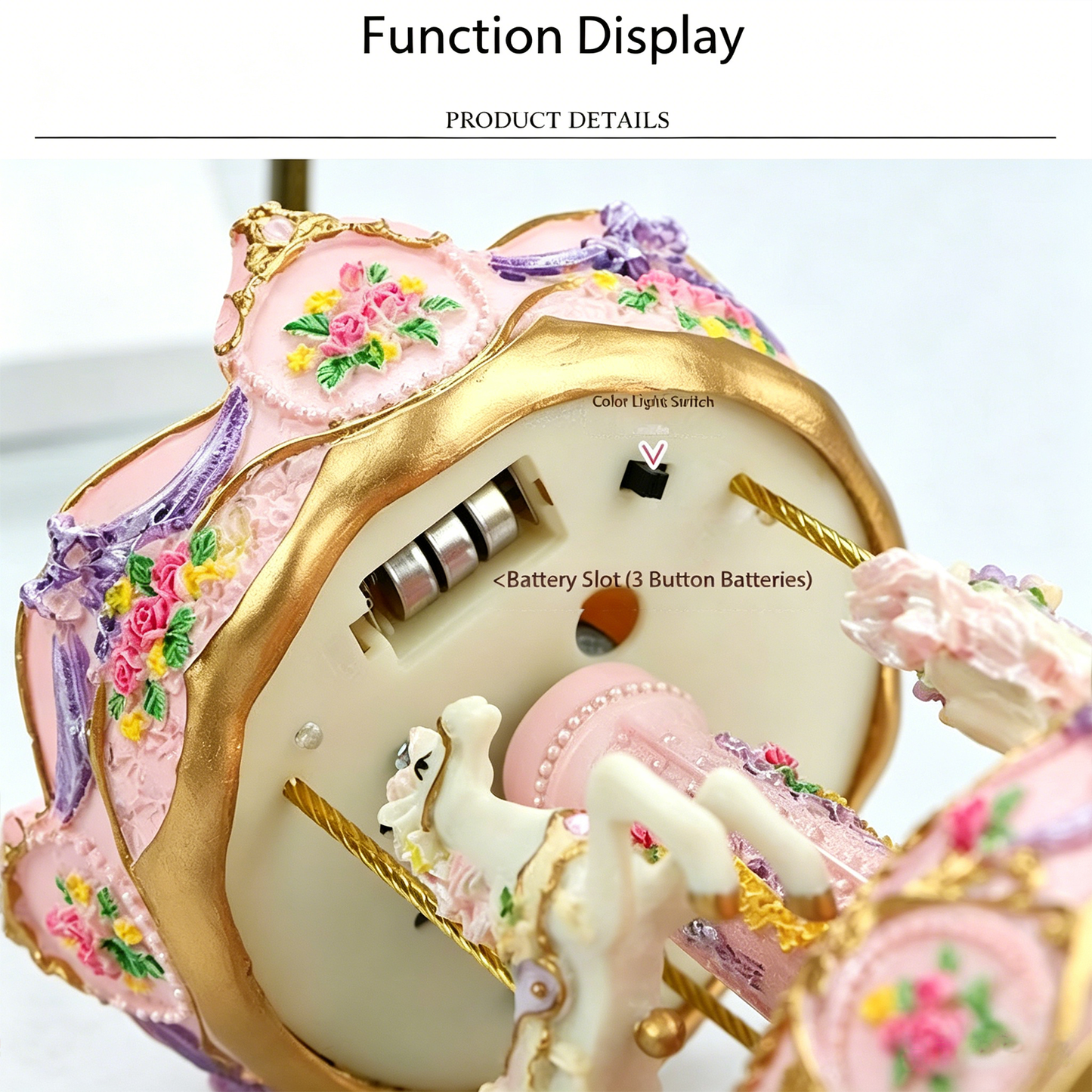 Celestial Serenade™ Rotating Carousel Music Box with LED Lights