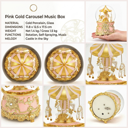 Celestial Serenade™ Multi-Color Carousel Snow Globe Music Box Collection