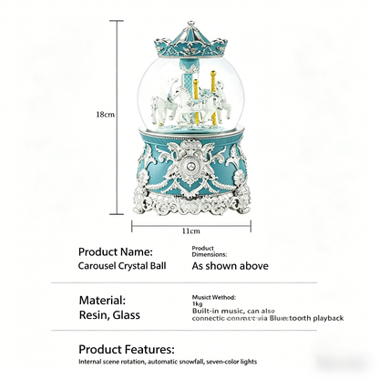 Celestial Serenade™ Bluetooth Carousel Snow Globe Music Box