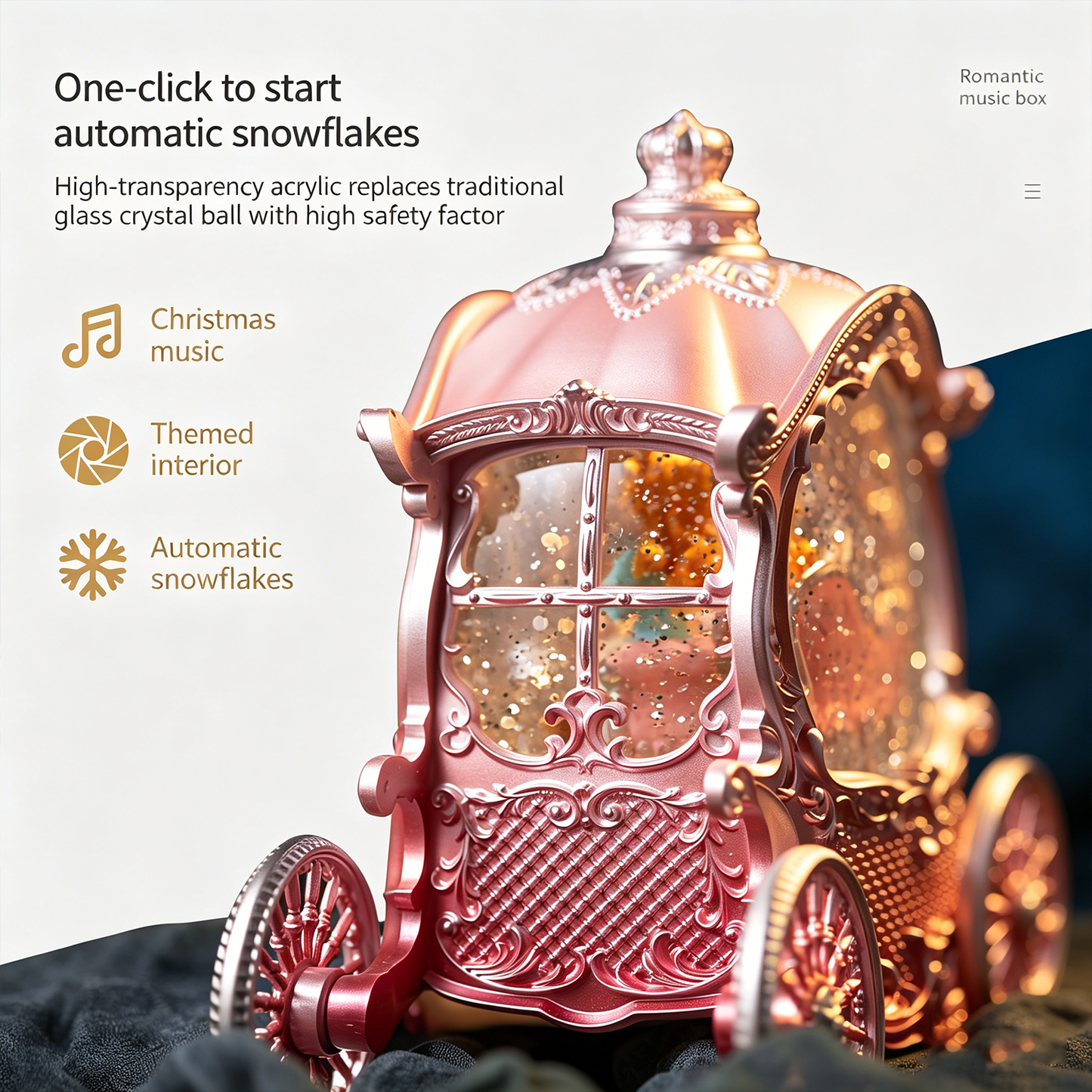 Celestial Serenade™ | Princess Carriage Snow Globe Music Box