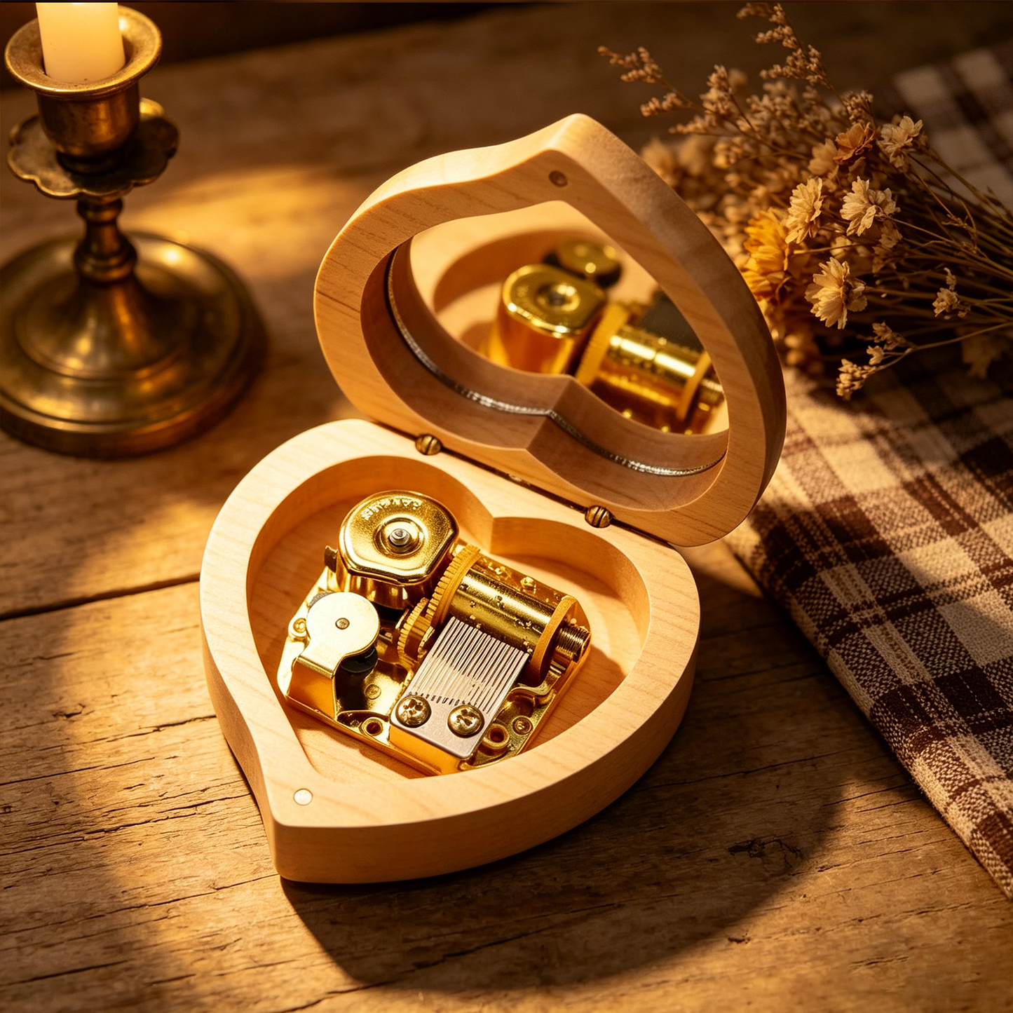 Celestial Serenade™ Heart-Shaped Wooden Music Box