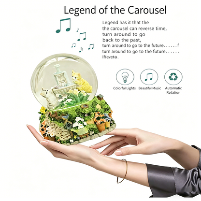 Celestial Serenade™ Kitten Garden Snow Globe Music Box