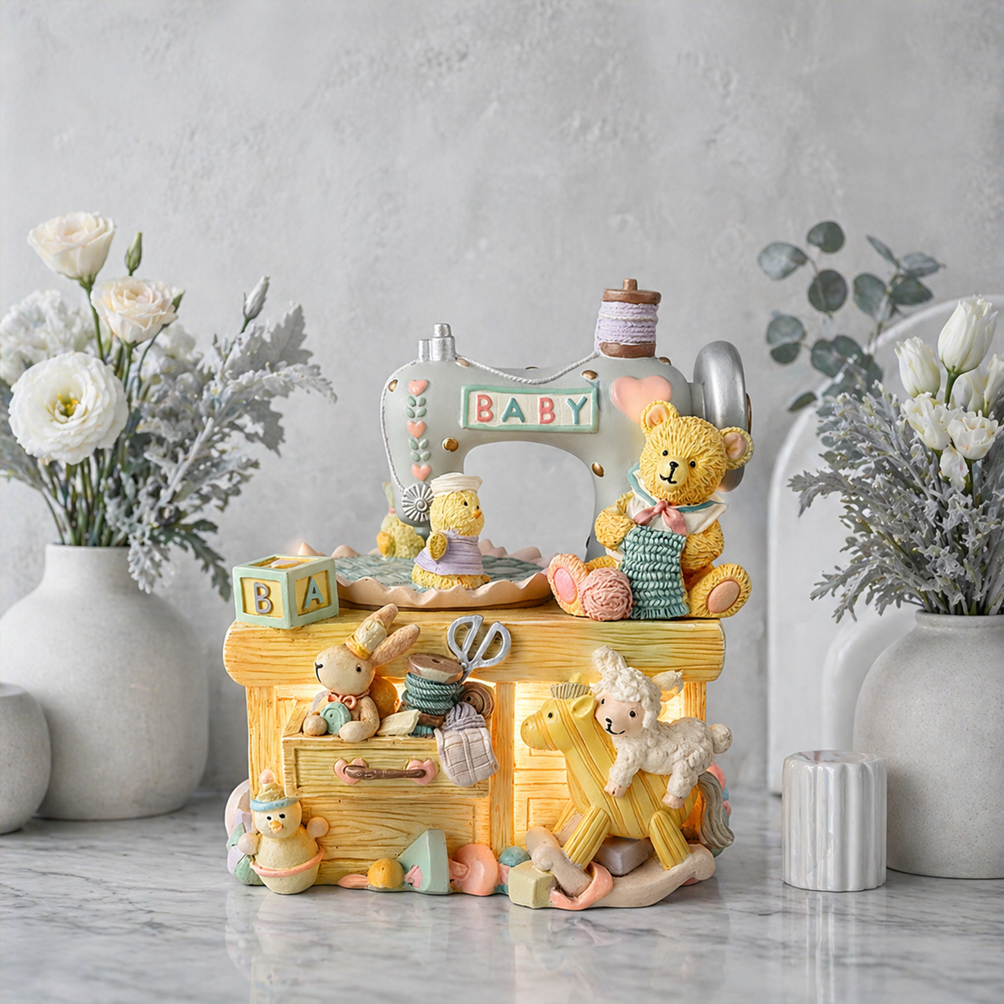Celestial Serenade™ Sewing Machine Animal Music Box