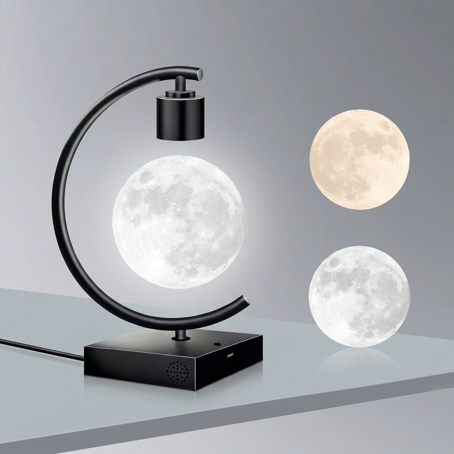 Celestial Serenade Levitating Moon Lamp | Next-Gen Touch Control &amp; Full-Color Ambient Light
