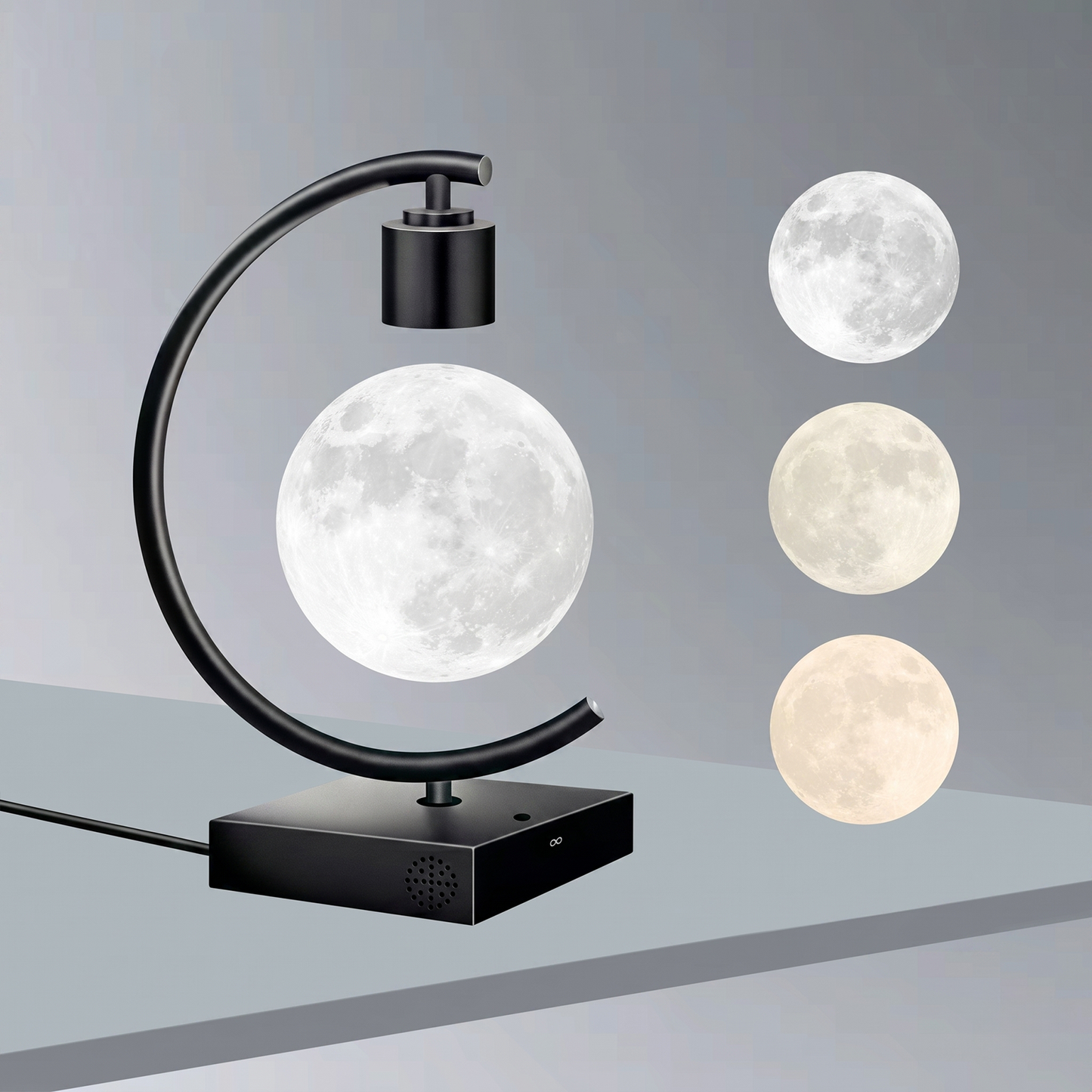 Celestial Serenade Levitating Moon Lamp | Next-Gen Touch Control &amp; Full-Color Ambient Light