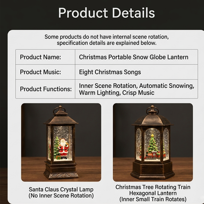 Celestial Serenade™ Vintage Christmas Musical Snow Globe Lantern