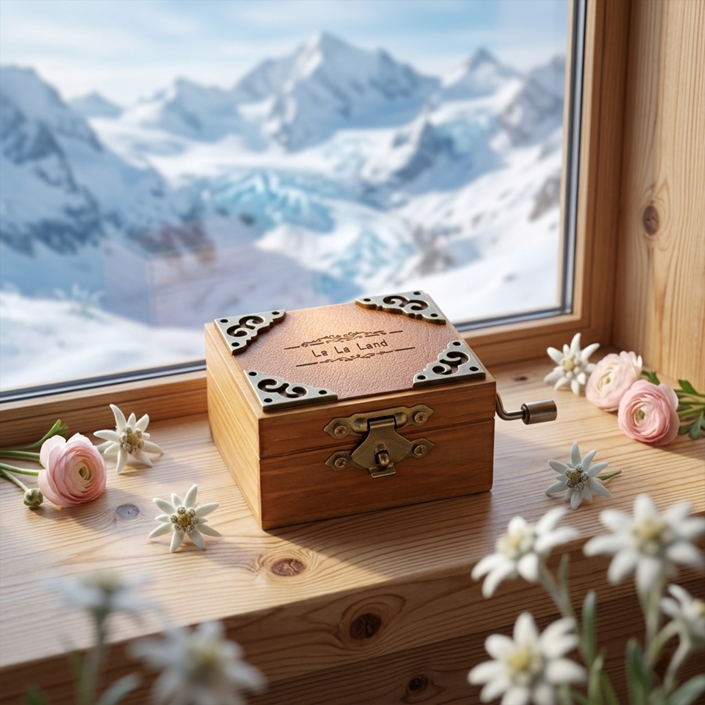 Celestial Serenade™ Vintage Hand-Crank Wooden Music Box
