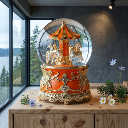 Celestial Serenade™ Multi-Color Carousel Snow Globe Music Box Collection