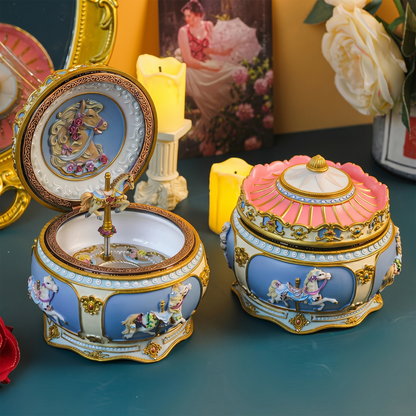 Celestial Serenade™ Rococo Carousel & Ballerina Music Box with LED Lights