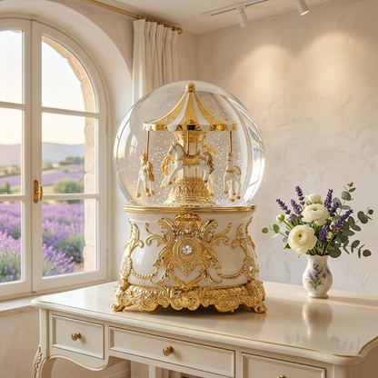 Celestial Serenade™ Multi-Color Carousel Snow Globe Music Box Collection