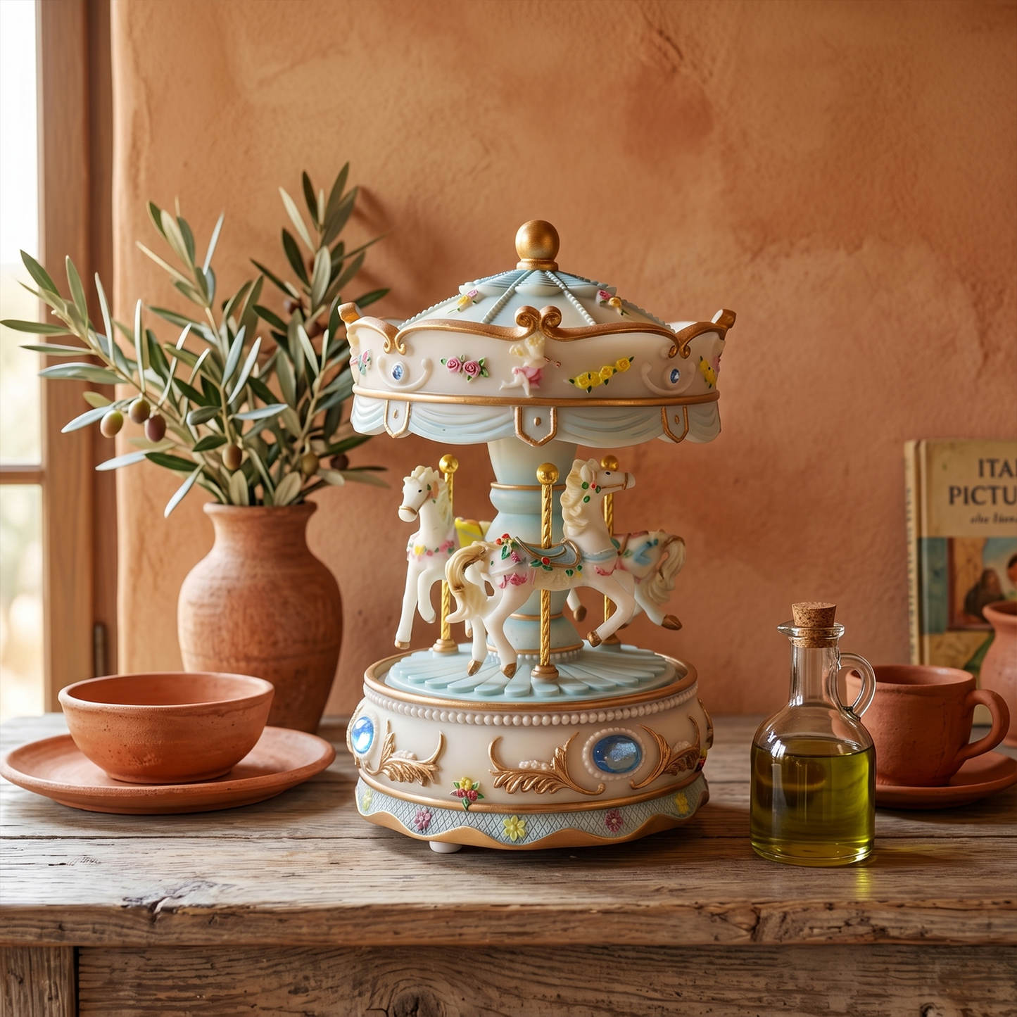 Celestial Serenade™ Pastel Carousel Music Box